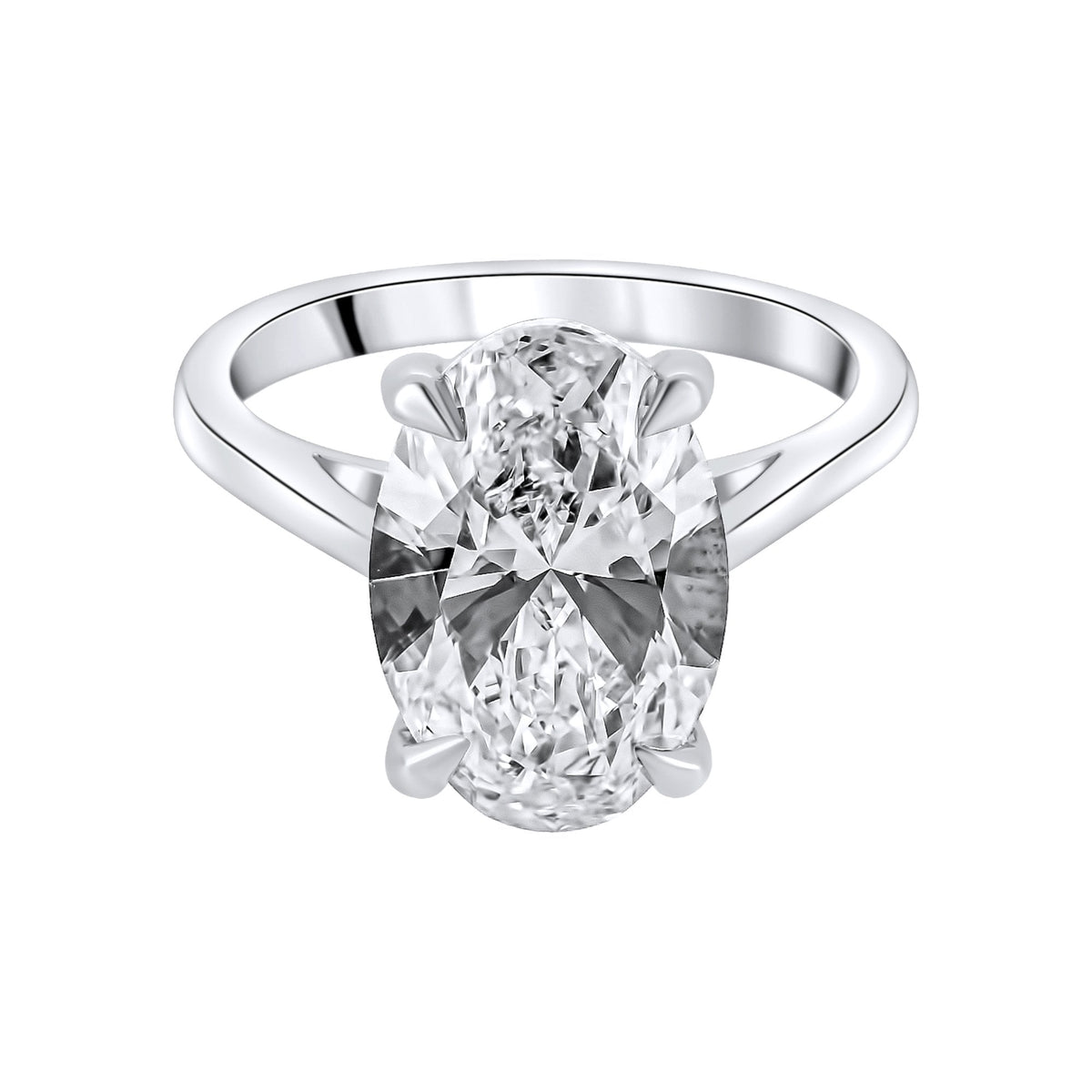 Lab grown platinum 5.02ct D VVS2 IGI oval cut diamond ring