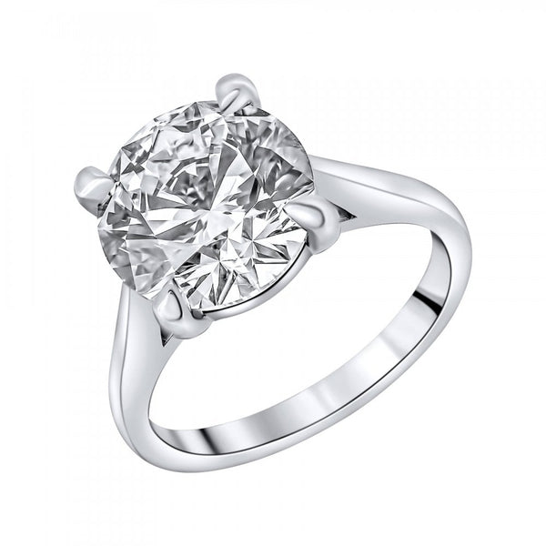Lab grown platinum 4.09ct D VVS2 IGI round diamond ring