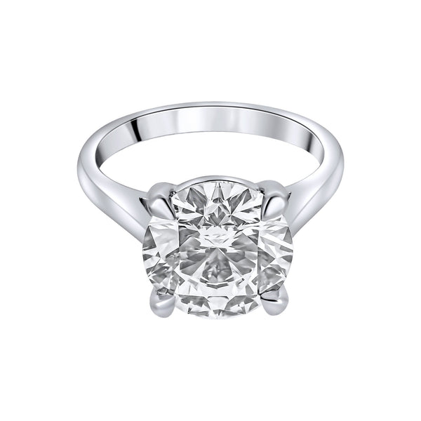 Lab grown platinum 4.09ct D VVS2 IGI round diamond ring