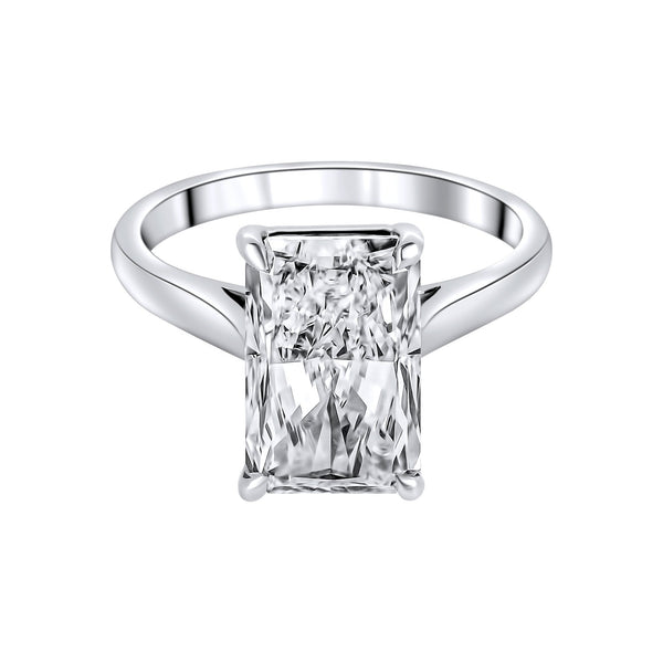 Lab grown platinum 4.04ct D VVS2 IGI radiant cut diamond ring