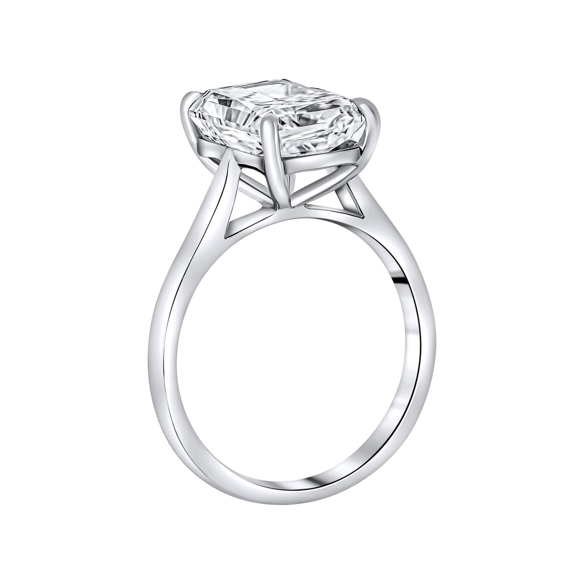 Lab grown platinum 4.04ct D VVS2 IGI radiant cut diamond ring