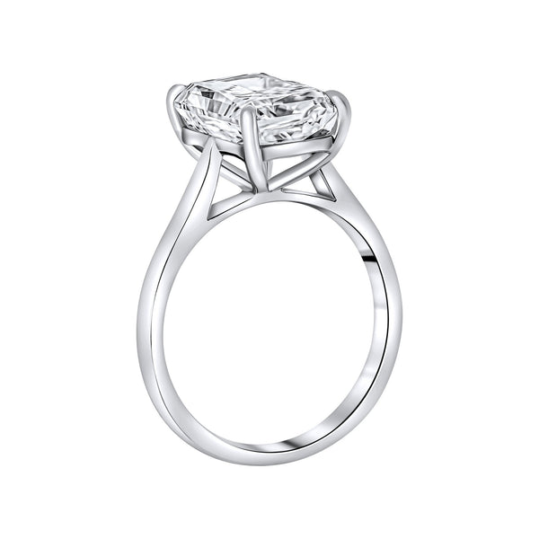 Lab grown platinum 4.04ct D VVS2 IGI radiant cut diamond ring