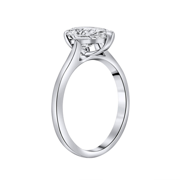 Lab grown platinum 2.54ct D VVS2 IGI pear cut diamond ring