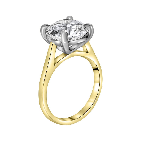Lab grown 18ct yellow gold 4.00ct D VS1 IGI round diamond ring
