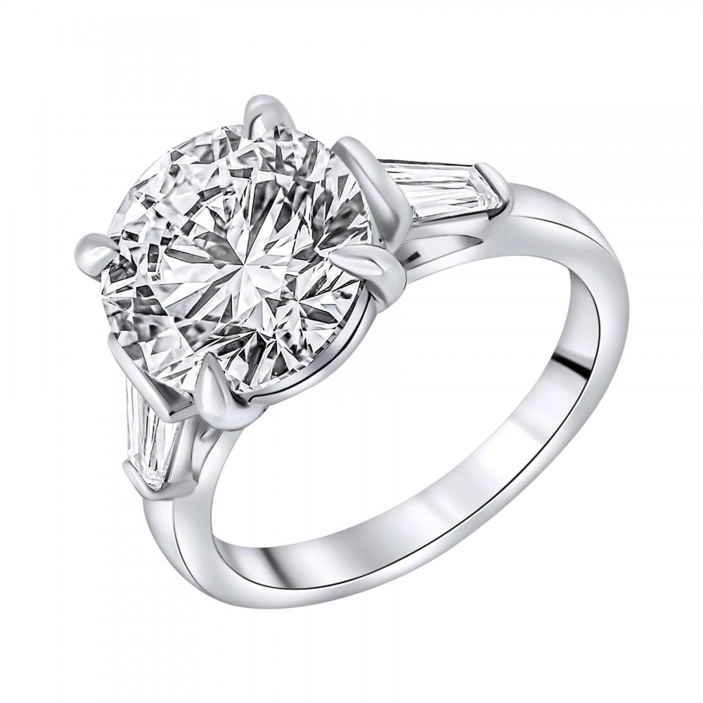 Lab Grown Platinum 5.00ct D Vvs2 Igi Round Cut Diamond Ring
