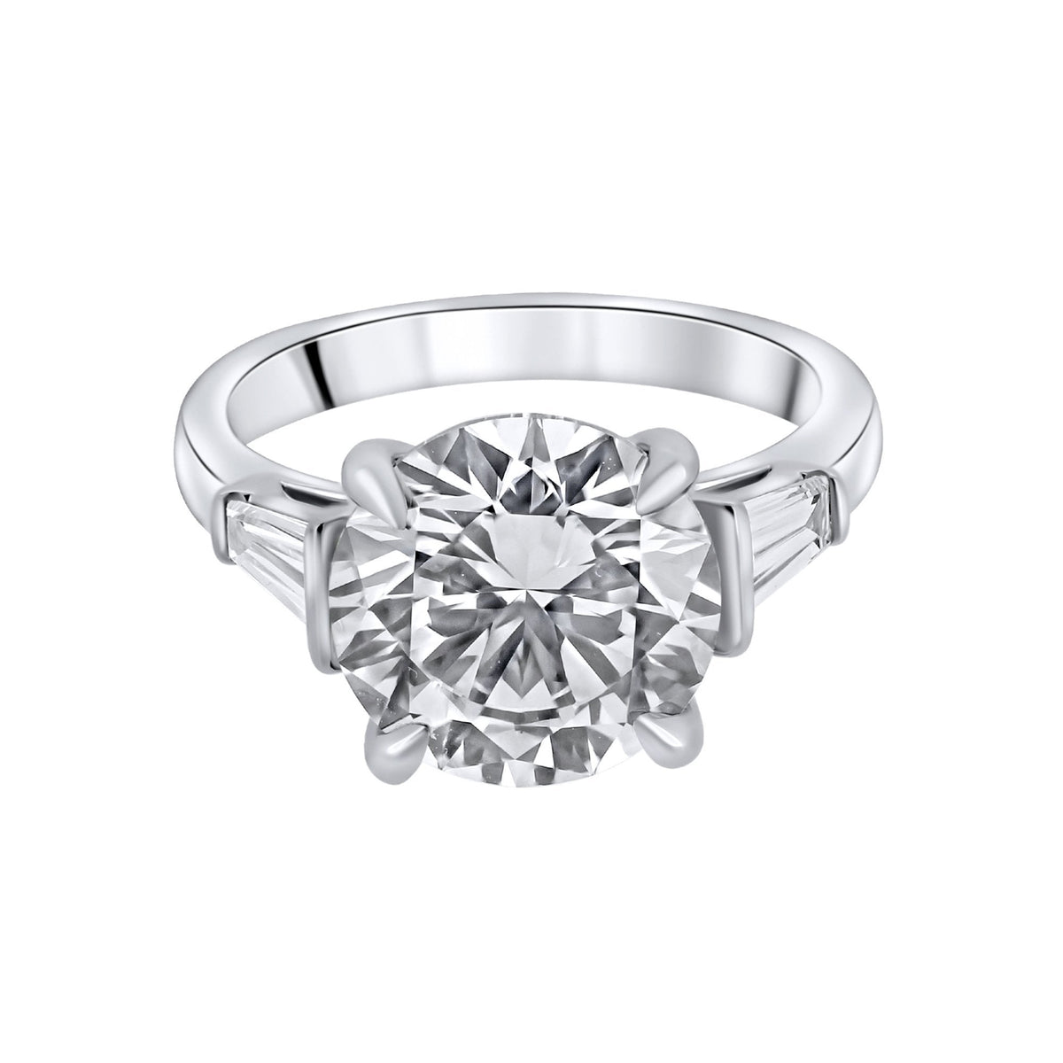 Lab Grown Platinum 5.00ct D Vvs2 Igi Round Cut Diamond Ring