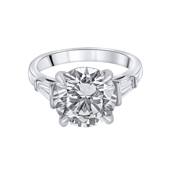 Lab Grown Platinum 5.00ct D Vvs2 Igi Round Cut Diamond Ring