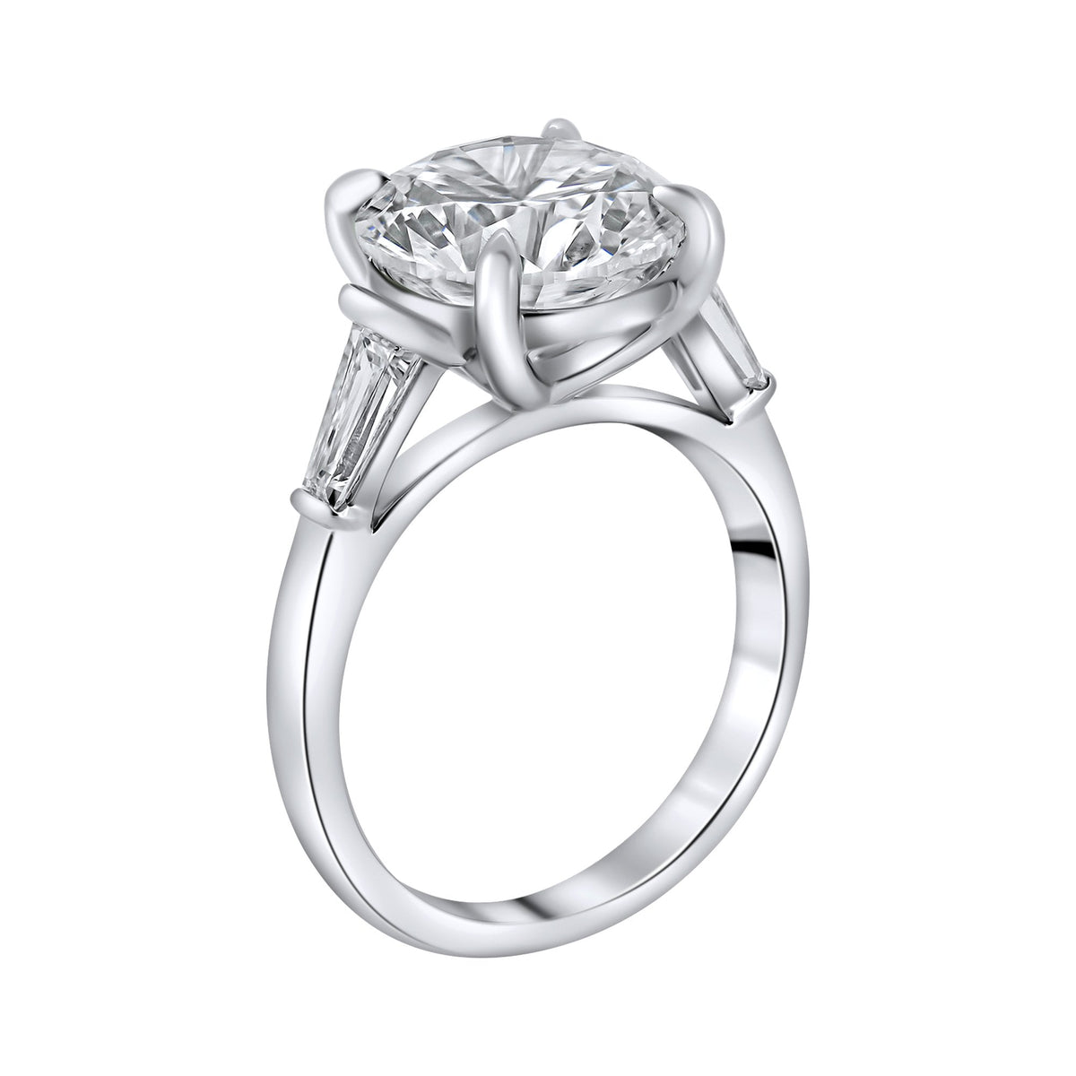 Lab grown platinum 5.00ct D VVS2 IGI round cut diamond ring