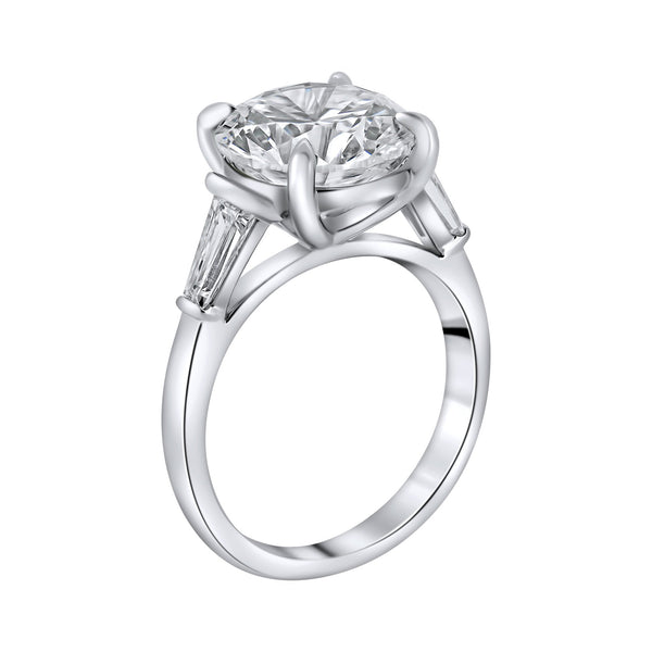 Lab grown platinum 5.00ct D VVS2 IGI round cut diamond ring