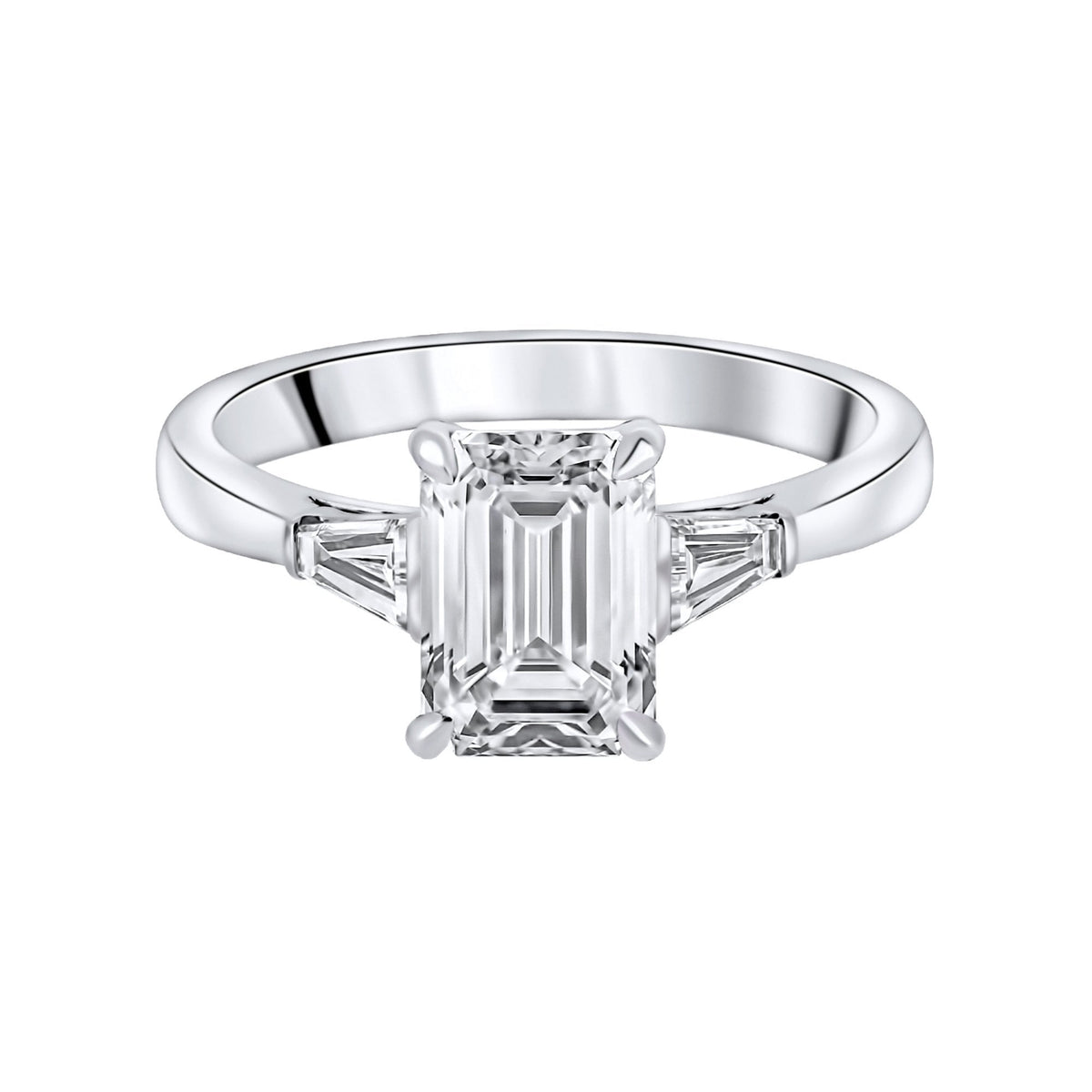 Lab grown platinum 2.03ct D VVS2 IGI emerald cut diamond ring