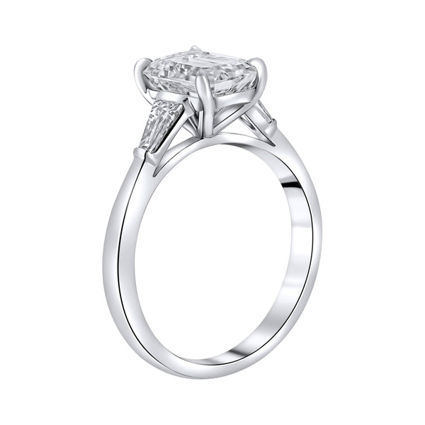 Lab grown platinum 2.03ct D VVS2 IGI emerald cut diamond ring