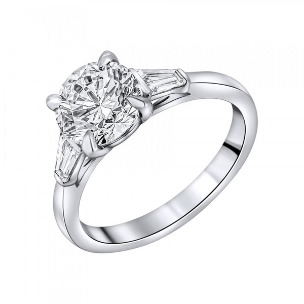 Lab grown platinum 2.03ct D VVS2 IGI round cut diamond ring