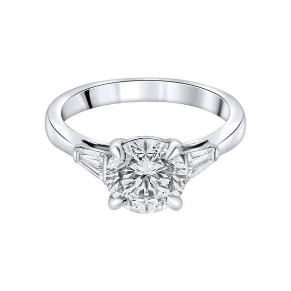 Lab grown platinum 2.03ct D VVS2 IGI round cut diamond ring