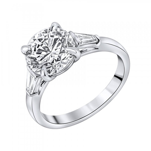 Lab grown platinum 3.01ct D VVS2 IGI round cut diamond ring