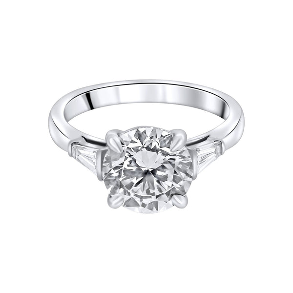 Lab grown platinum 3.01ct D VVS2 IGI round cut diamond ring