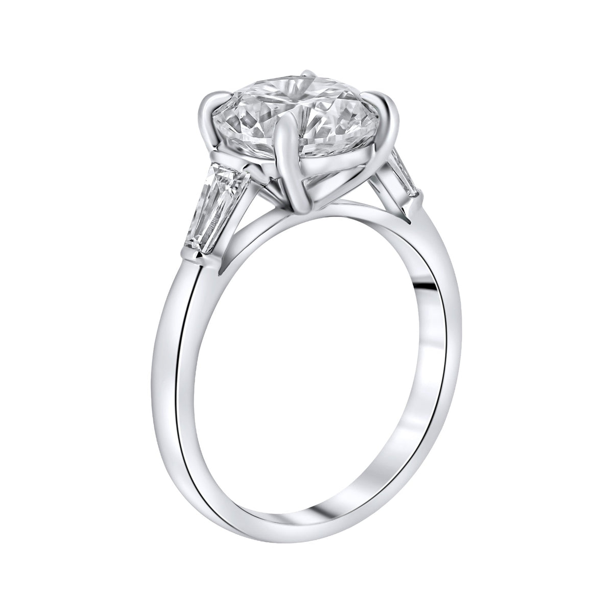 Lab grown platinum 3.01ct D VVS2 IGI round cut diamond ring