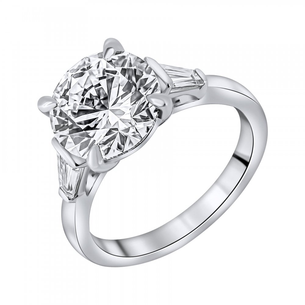 Lab grown platinum 4.01ct D VVS2 IGI round cut diamond ring