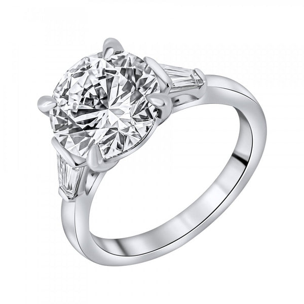 Lab grown platinum 4.01ct D VVS2 IGI round cut diamond ring