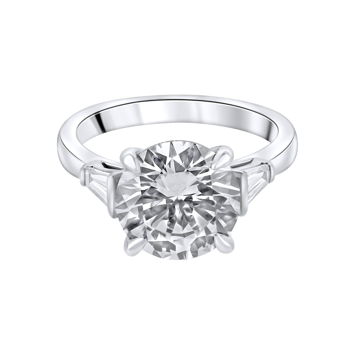 Lab grown platinum 4.01ct D VVS2 IGI round cut diamond ring