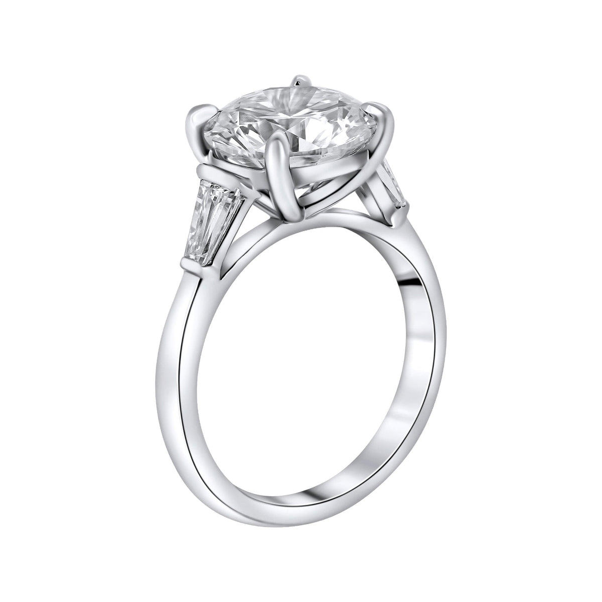 Lab grown platinum 4.01ct D VVS2 IGI round cut diamond ring