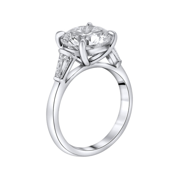 Lab grown platinum 4.01ct D VVS2 IGI round cut diamond ring