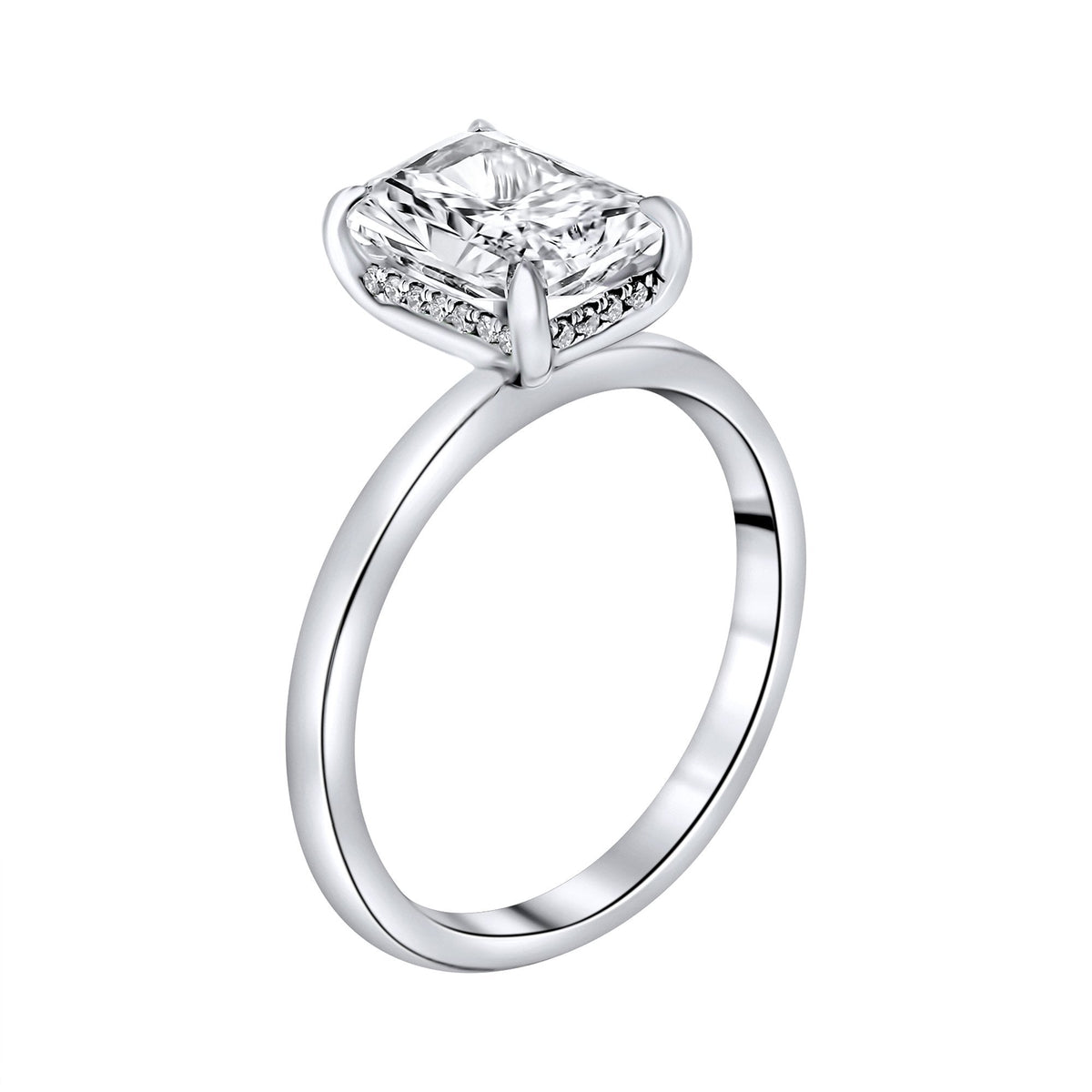 Lab grown platinum 2.04ct E VVS2 IGI radiant cut diamond ring