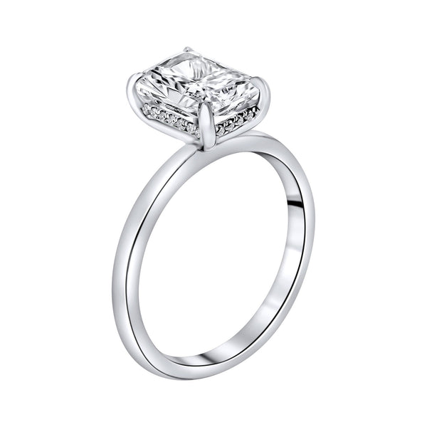 Lab grown platinum 2.04ct E VVS2 IGI radiant cut diamond ring