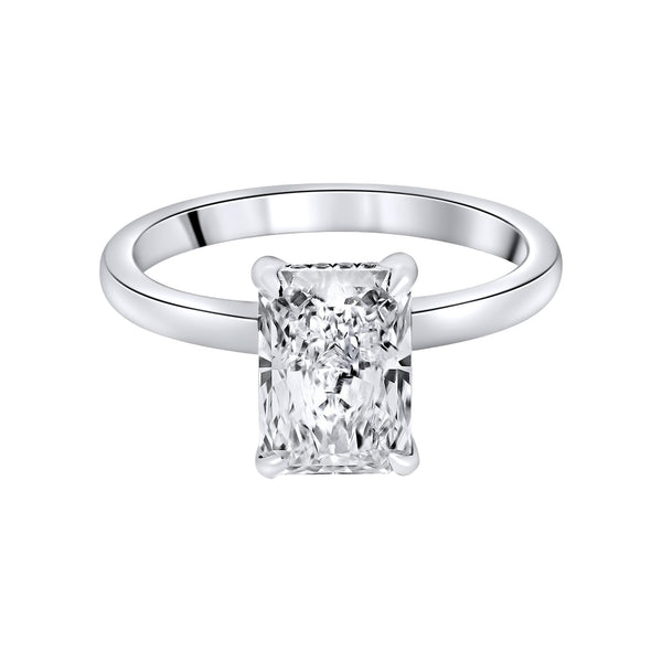 Lab grown platinum 2.04ct E VVS2 IGI radiant cut diamond ring