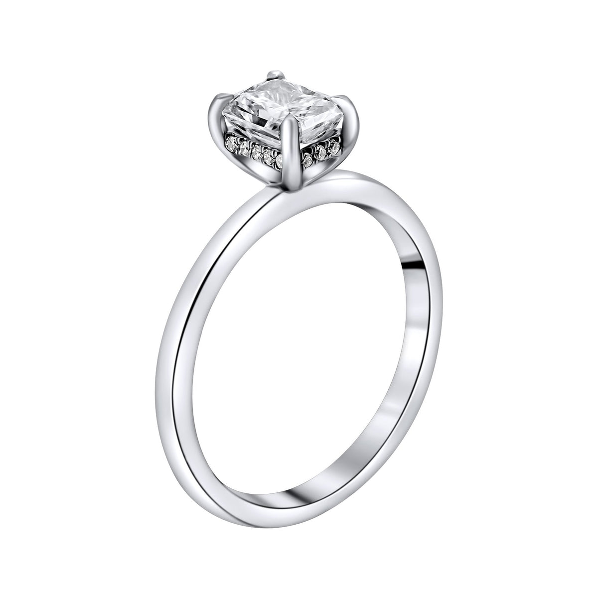 Lab grown platinum 1.00ct D VS1 IGI radiant cut diamond ring