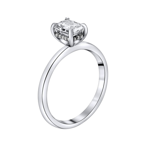 Lab grown platinum 1.00ct D VS1 IGI radiant cut diamond ring