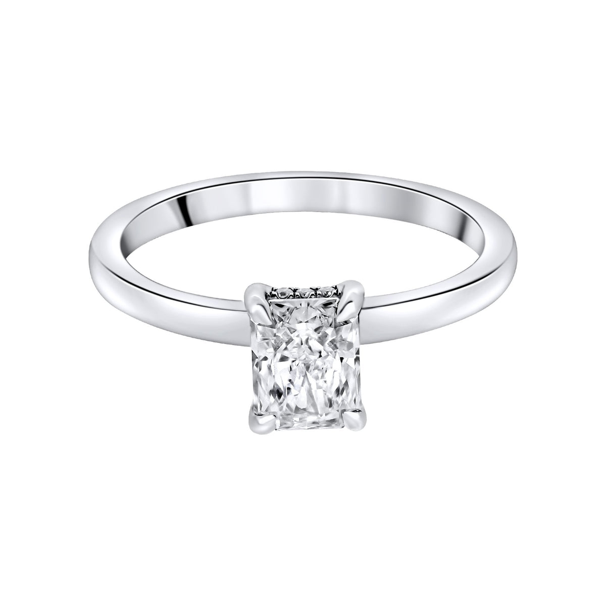 Lab grown platinum 1.00ct D VS1 IGI radiant cut diamond ring