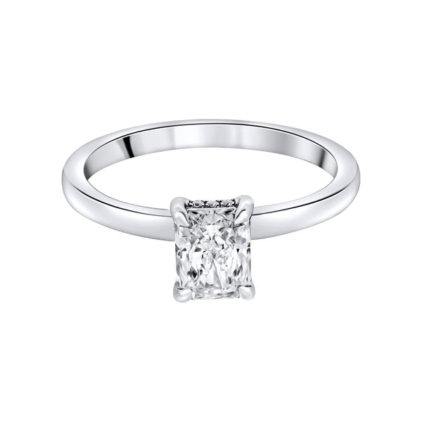 Lab grown platinum 1.00ct D VS1 IGI radiant cut diamond ring