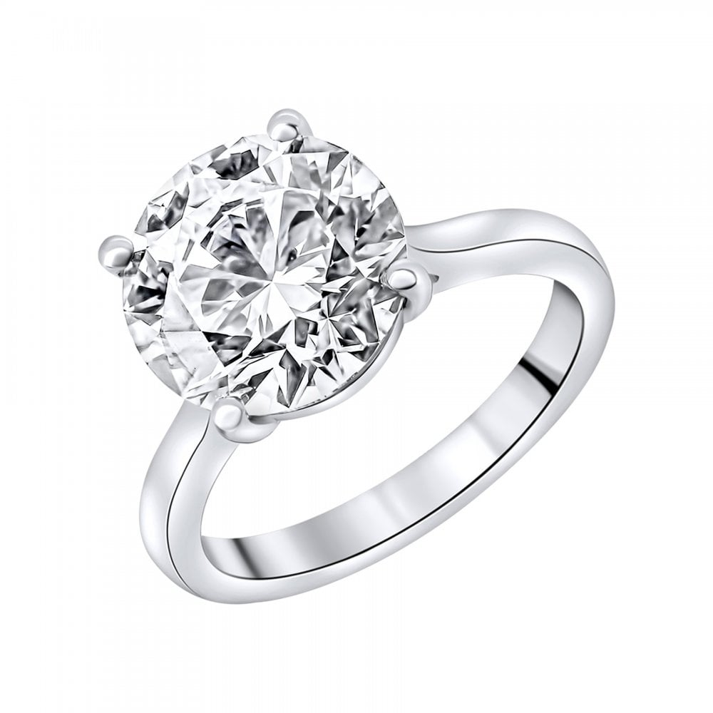 Platinum 6.01ct G VS1 IGL round brilliant cut diamond ring