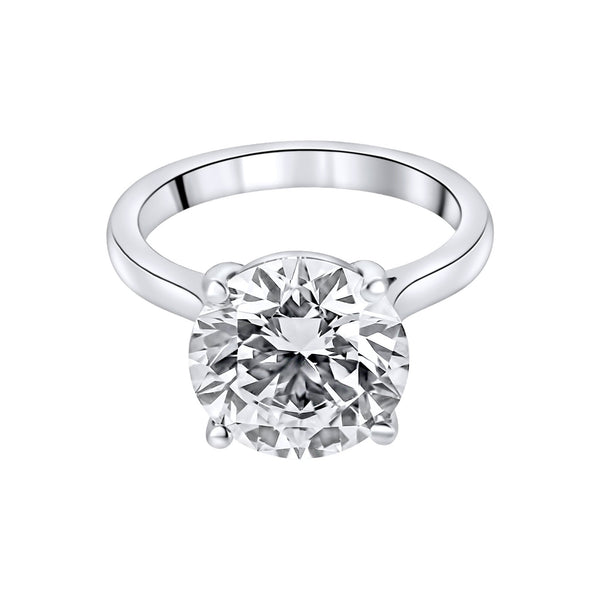 Platinum 6.01ct G VS1 IGL round brilliant cut diamond ring