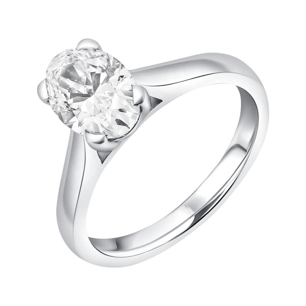 Platinum 1.50ct E VS2 GIA oval cut diamond ring