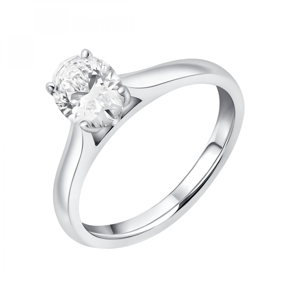 Platinum 1.01ct D VS2 GIA oval cut diamond ring