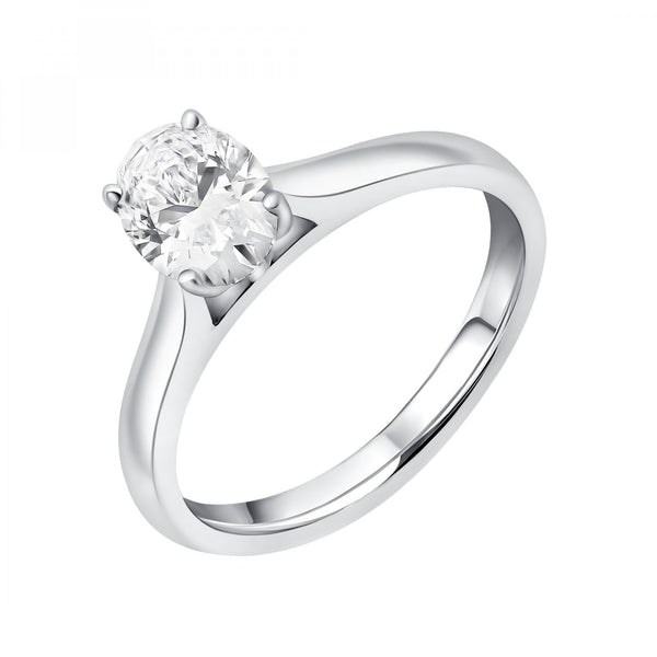 Platinum 1.01ct D VS2 GIA oval cut diamond ring