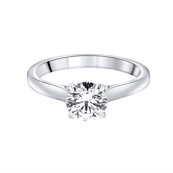 Lab grown platinum 0.63ct D VVS2 IGI round diamond ring