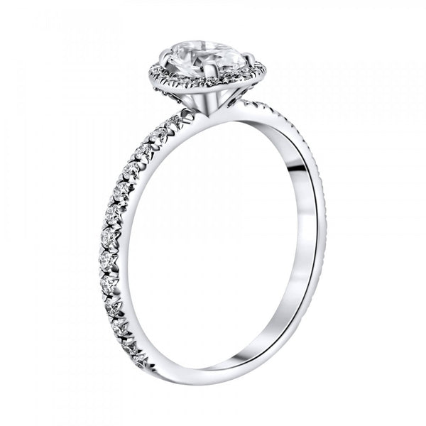 Preowned 18ct white gold 0.70ct E SI2 GIA oval cut diamond ring
