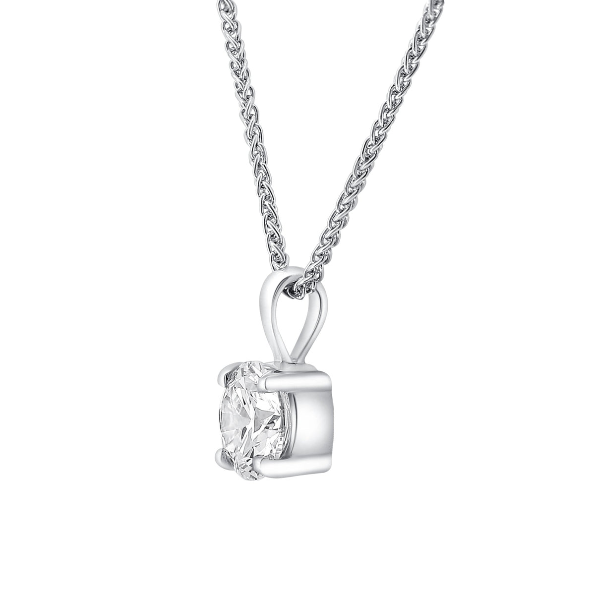 Platinum 0.90ct F VS2 GIA round brilliant cut diamond pendant
