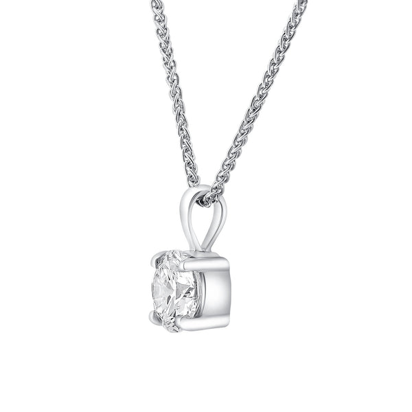 Platinum 0.90ct F VS2 GIA round brilliant cut diamond pendant
