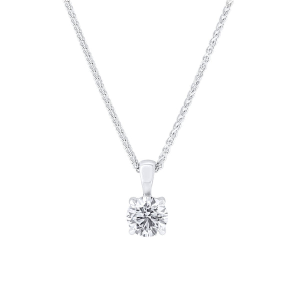 Platinum 0.70ct F VS2 GIA round brilliant cut diamond pendant
