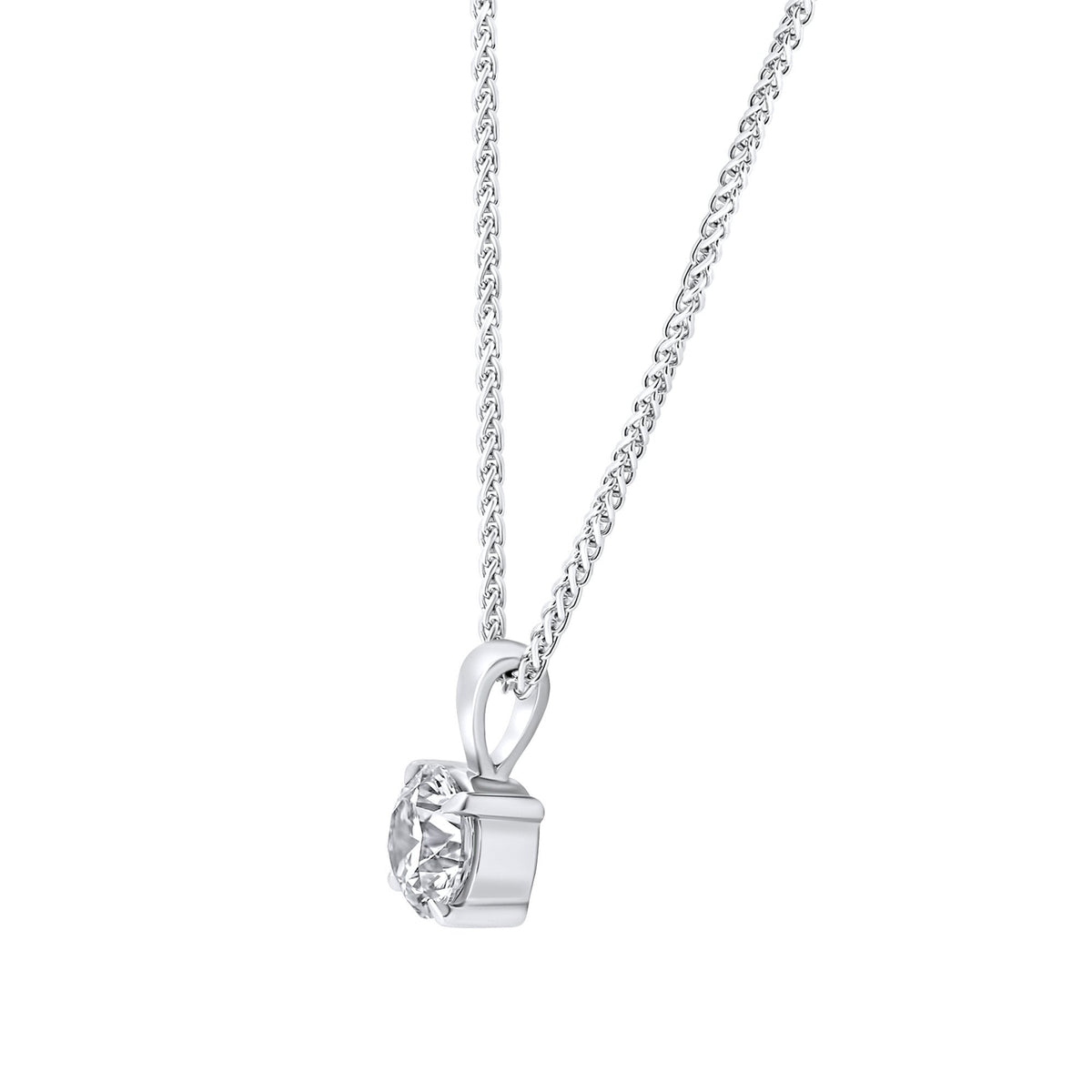 Platinum 0.70ct F VS2 GIA round brilliant cut diamond pendant