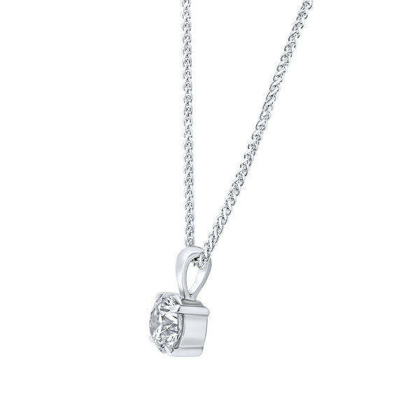 Platinum 0.70ct F VS2 GIA round brilliant cut diamond pendant