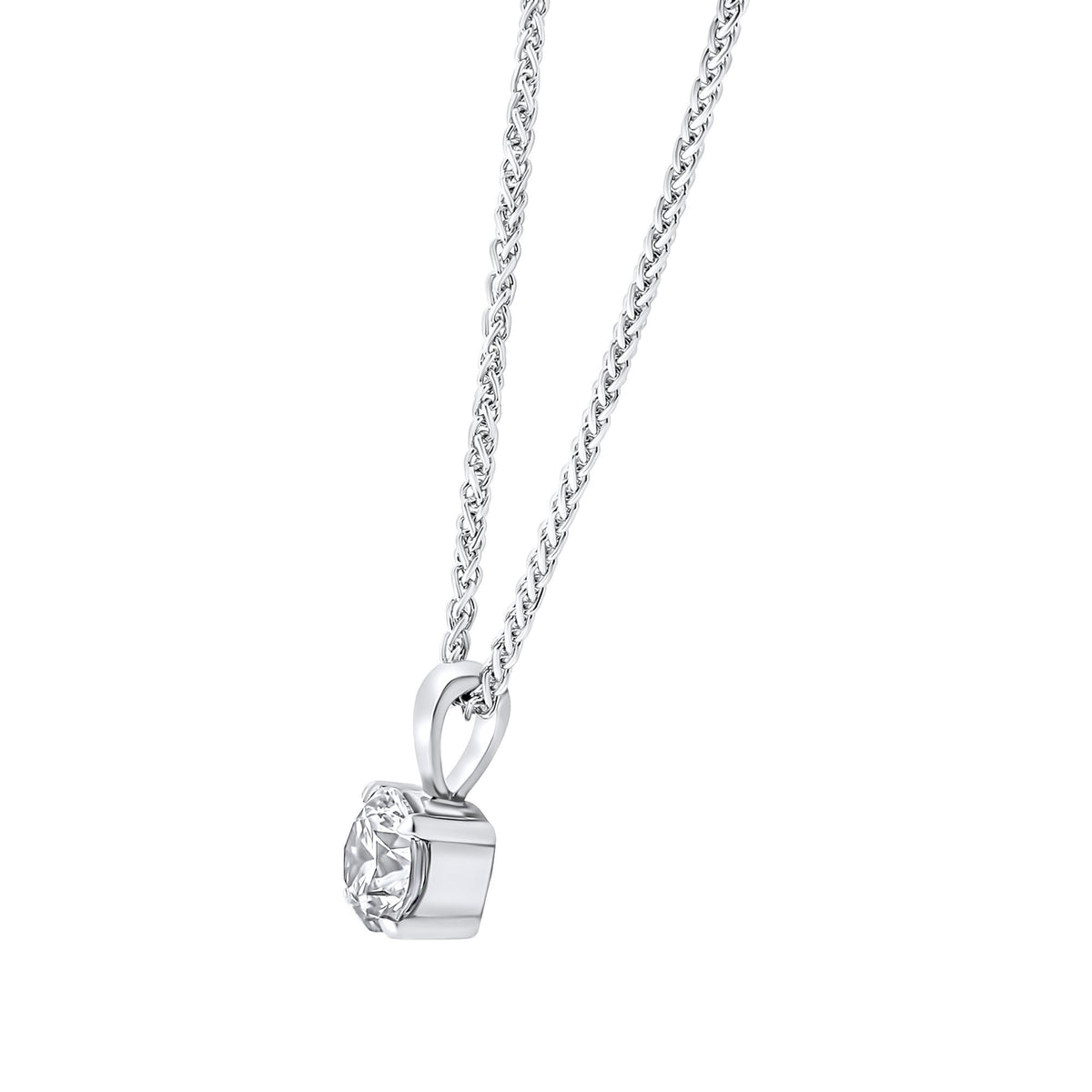 Platinum 0.60ct F VS2 GIA round brilliant cut diamond pendant
