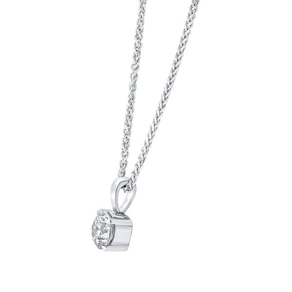 Platinum 0.60ct F VS2 GIA round brilliant cut diamond pendant