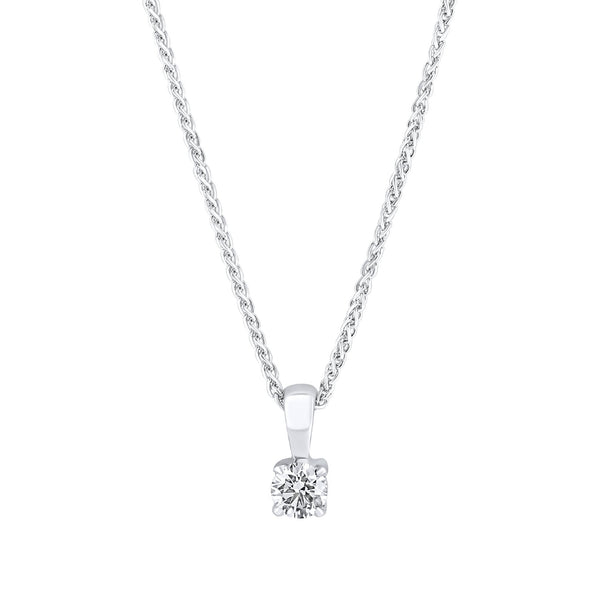 Platinum 0.20ct F VS2 GIA round brilliant cut diamond pendant
