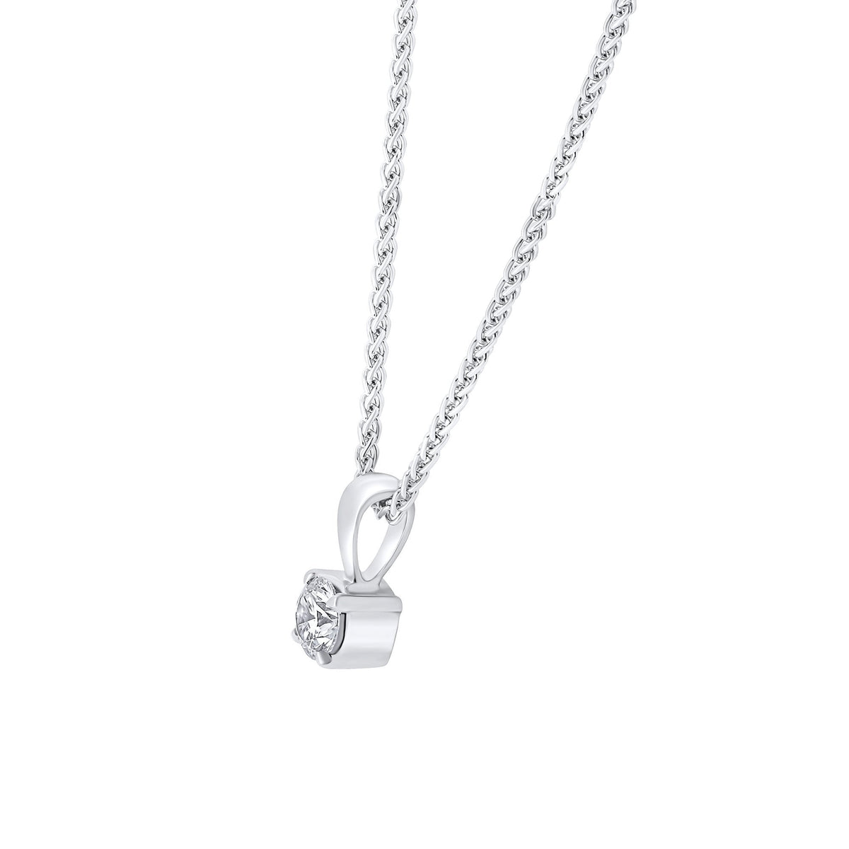 Platinum 0.20ct F VS2 GIA round brilliant cut diamond pendant