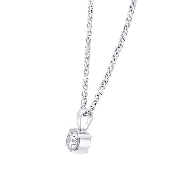 Platinum 0.30ct F VS1 GIA round brilliant cut diamond pendant
