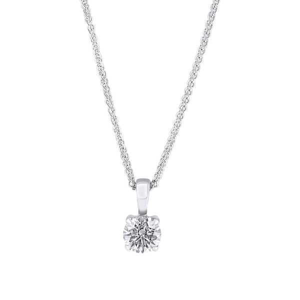 Platinum 0.50ct F VS2 GIA round brilliant cut diamond pendant